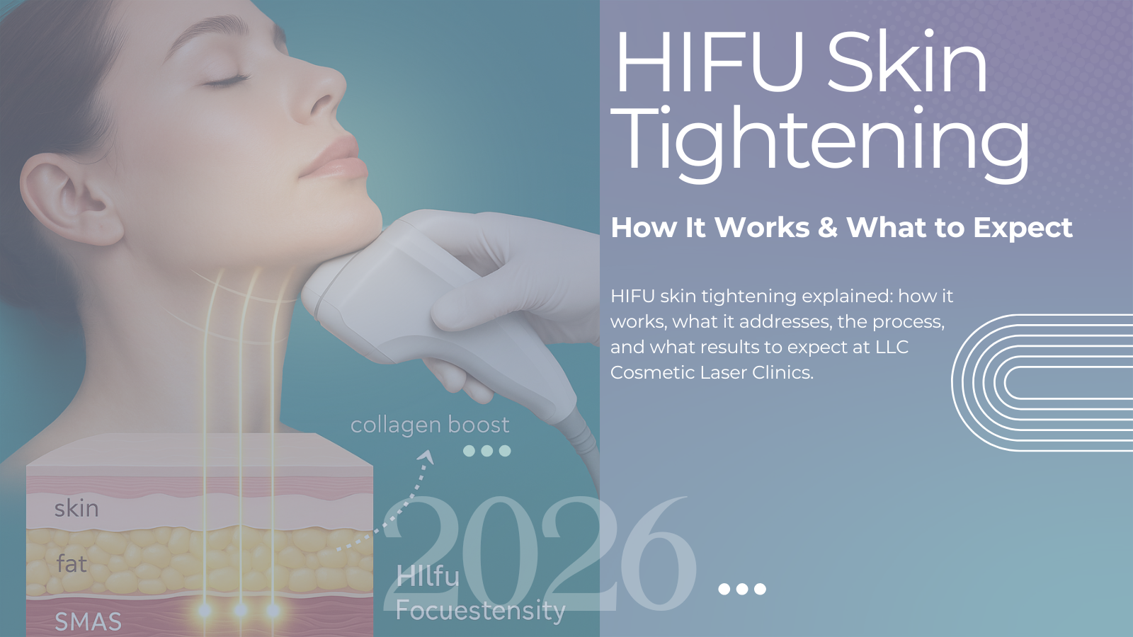 HIFU skin tightening treatment being performed at LLC Cosmetic Laser Clinics
